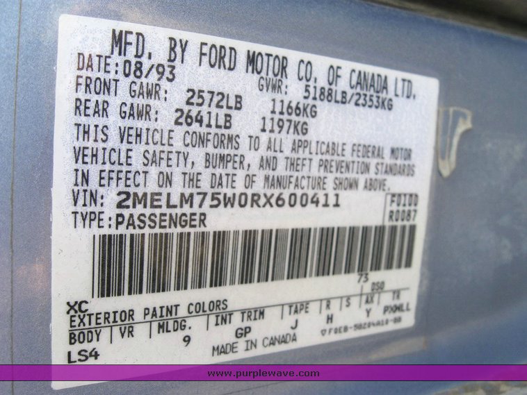 image for item 6822 1994 Mercury Grand Marquis LS