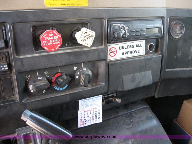 image for item 6852 1993 International Series 4900 dump truck with plow and spreader