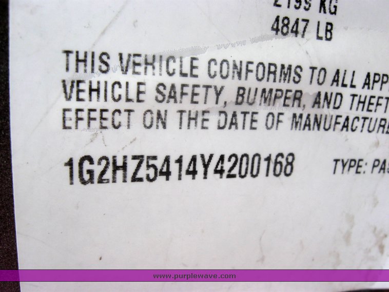 image for item 9211 2000 Pontiac Bonneville SSEI