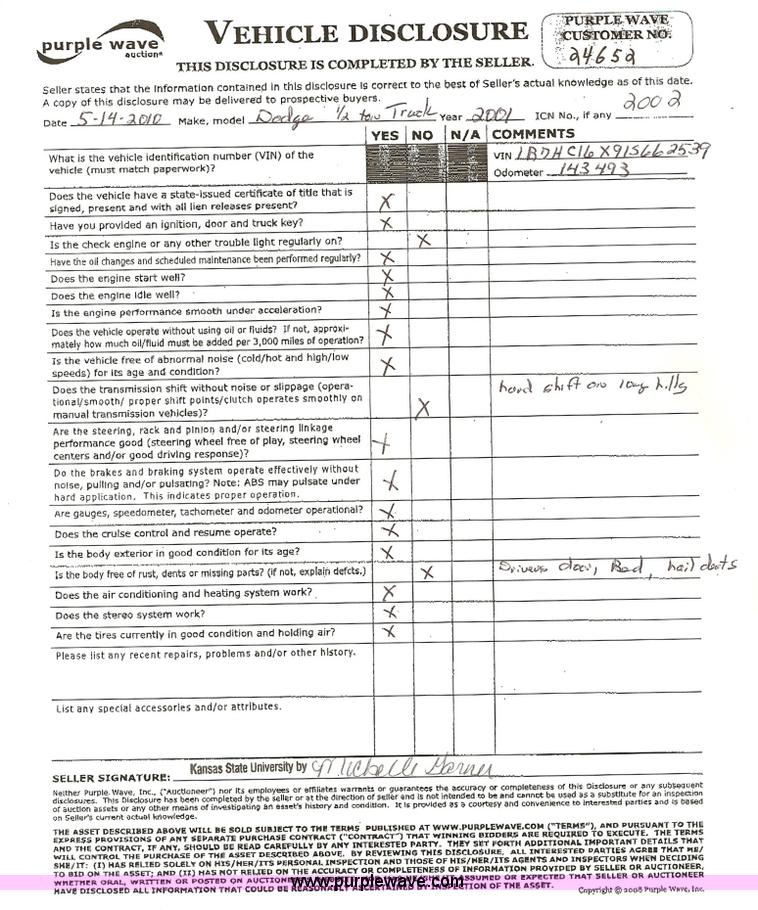 image for item 2002 2001 Dodge Ram 1500 pickup truck