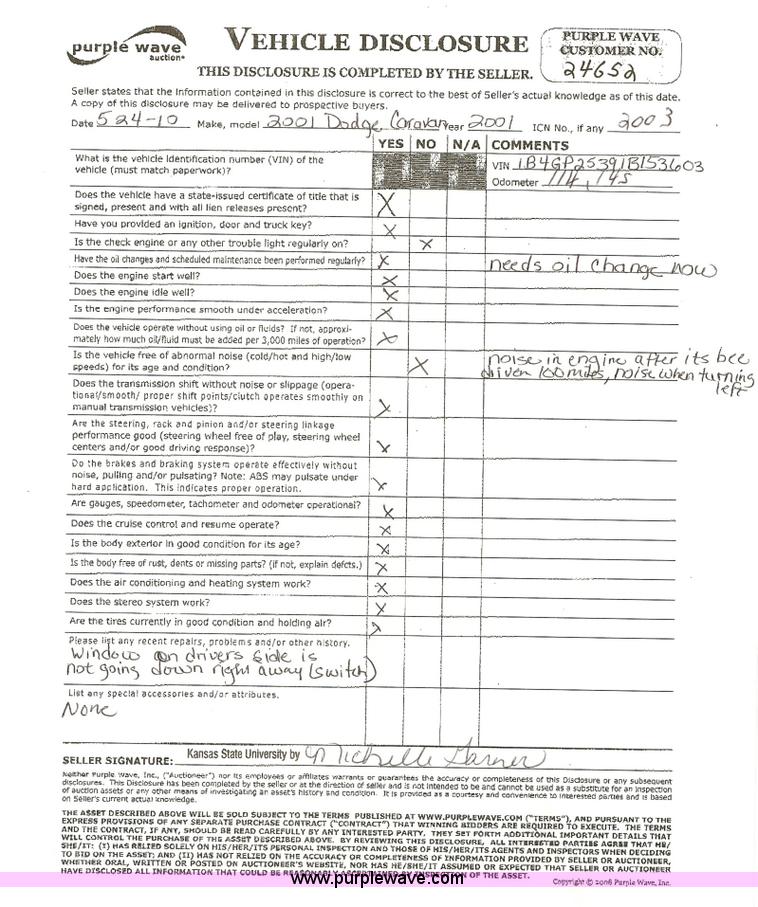 image for item 2003 2001 Dodge Caravan SE