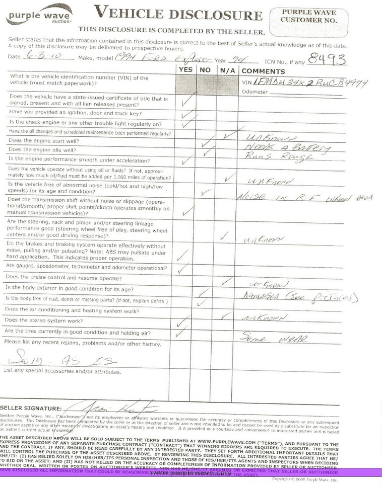 image for item 8493 1994 Ford Explorer