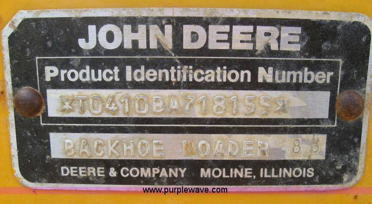 image for item 2316 1985 John Deere 410B backhoe