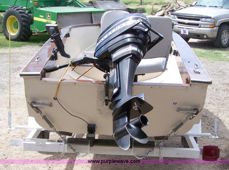 image for item 4034 1968 Cornair 14' aluminum boat with trailer