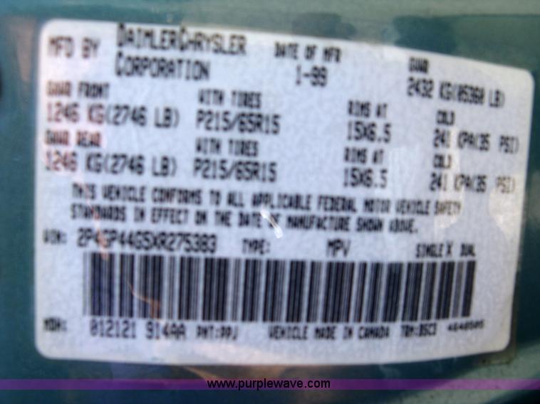 image for item 5029 1999 Plymouth Grand Voyager SE mini van