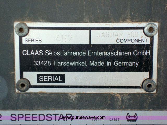 image for item 1003 2004 Claas Jaguar 900 forage harvester
