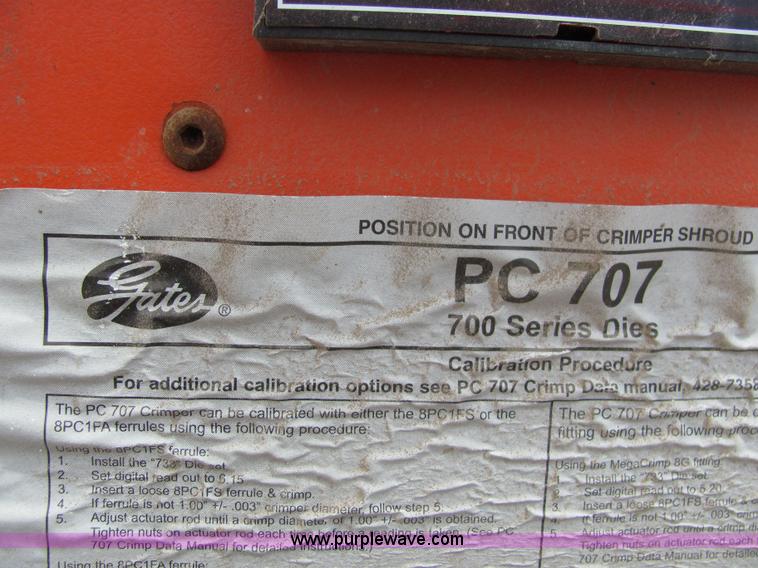 image for item 6640 Gates PC707 hydraulic hose crimping machine and accessories