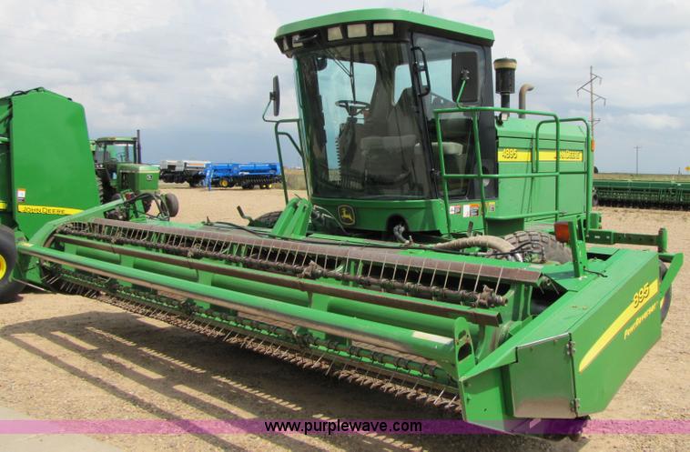 image for item 6900 2003 John Deere 4895 windrower with Power Reverser 895 18' head