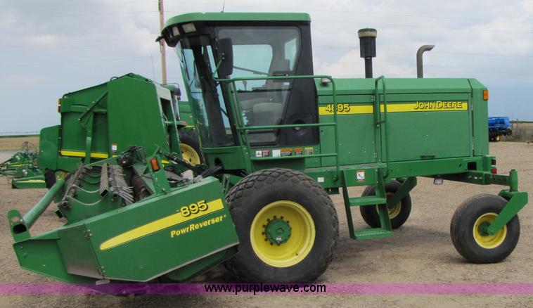 image for item 6900 2003 John Deere 4895 windrower with Power Reverser 895 18' head