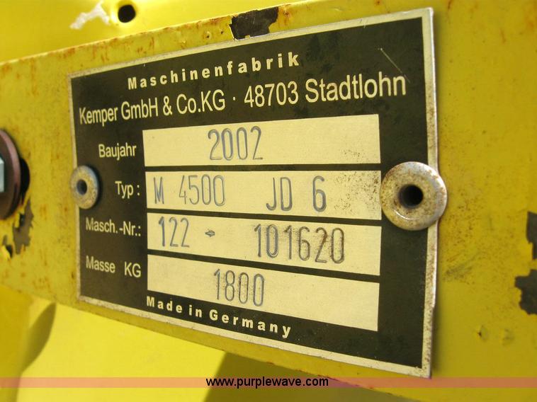 image for item 6942 2002 Kemper 4500 header