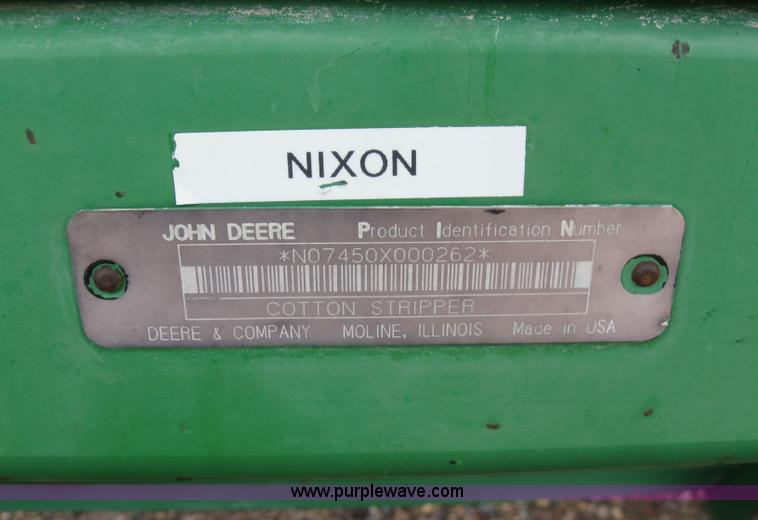 image for item 6968 1995 John Deere 7450 eight row cotton stripper
