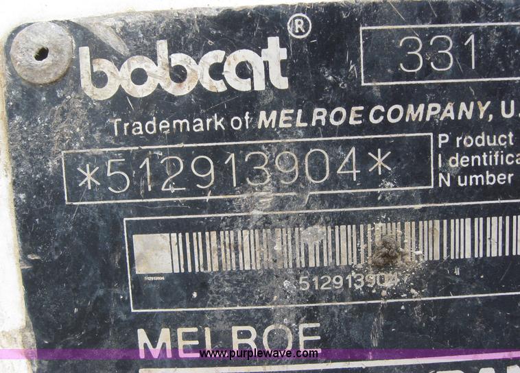 image for item 2123 1997 Bobcat 331 mini excavator