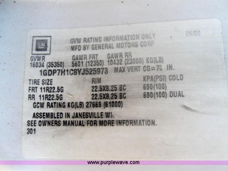 image for item 2274 2000 GMC Topkick C7H042 dump truck