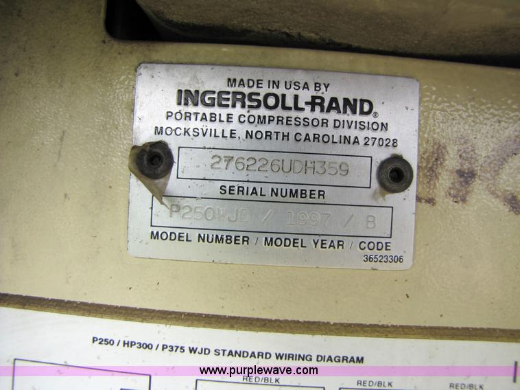image for item 3344 1997 Ingersoll Rand portable air compressor