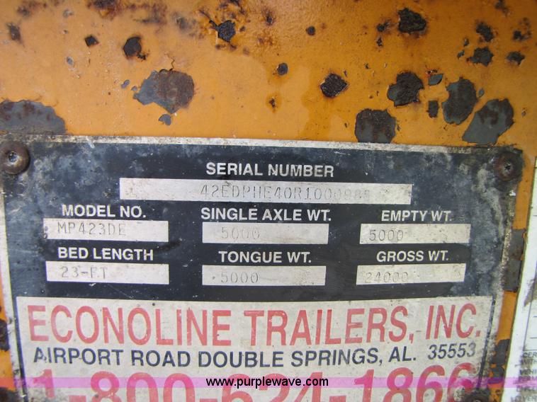 image for item 3345 Backhoe Pro 23' Econoline 12 ton trailer