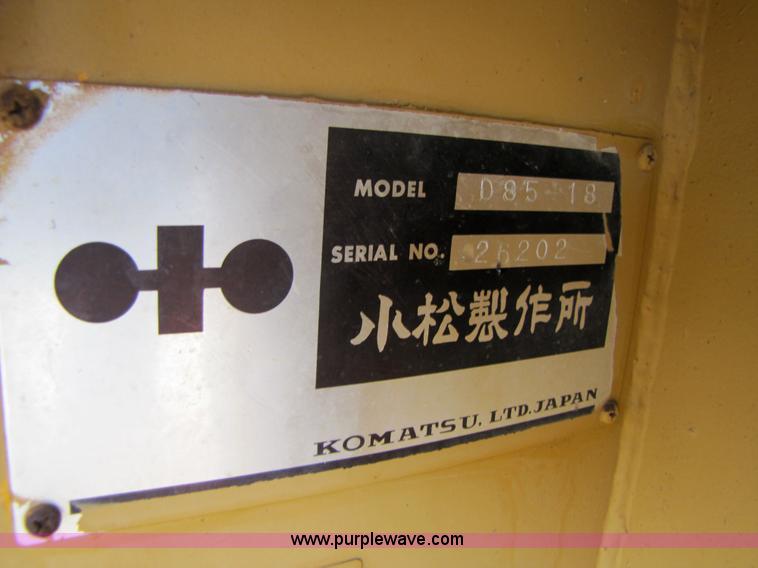 image for item 3506 1980 Komatsu D85A-18 dozer