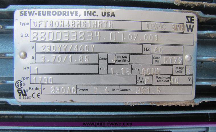 image for item 3514 SEW Eurodrive 1hp motor