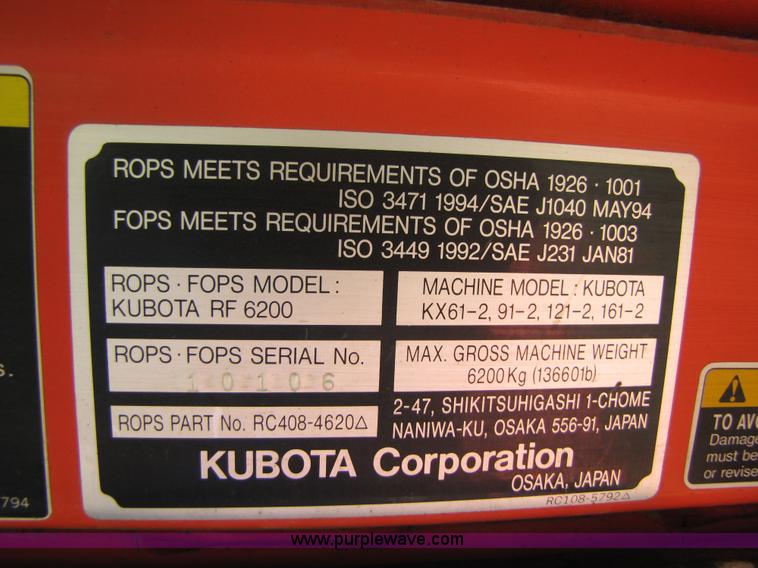image for item 3539 1997 Kubota KX121-2 mini excavator