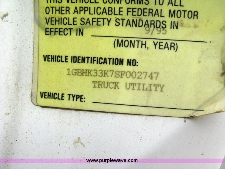 image for item 5032 1995 Chevrolet K3500 four door pickup with utility bed