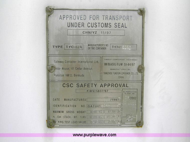 image for item 1005 40' standard cargo worthy international shipping container