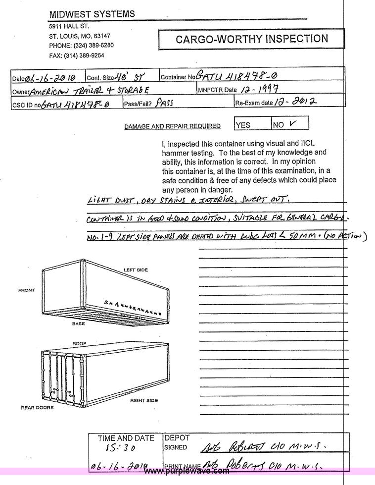 image for item 1006 40' standard cargo worthy international shipping container