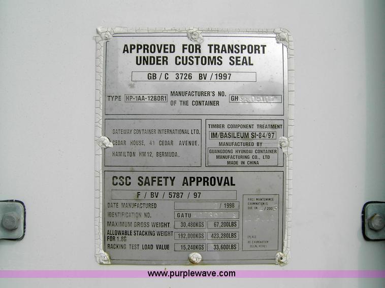 image for item 1007 40' standard cargo worthy international shipping container