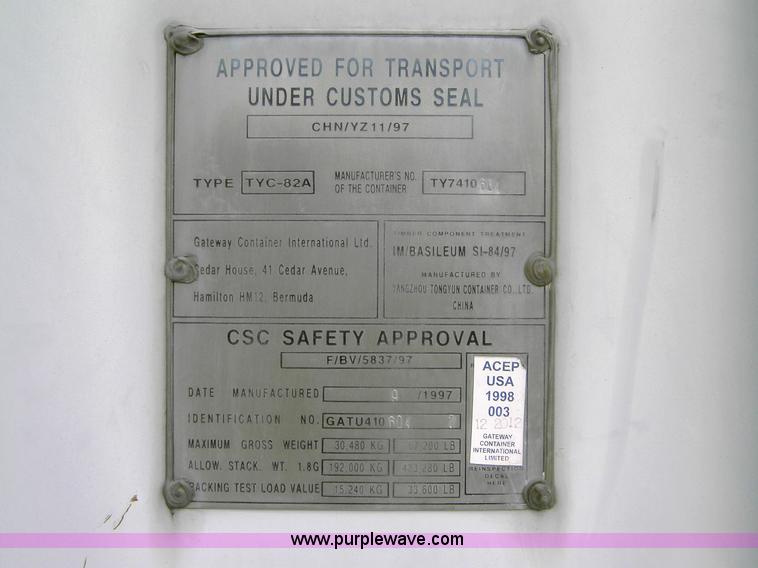 image for item 1013 40' standard cargo worthy international shipping container