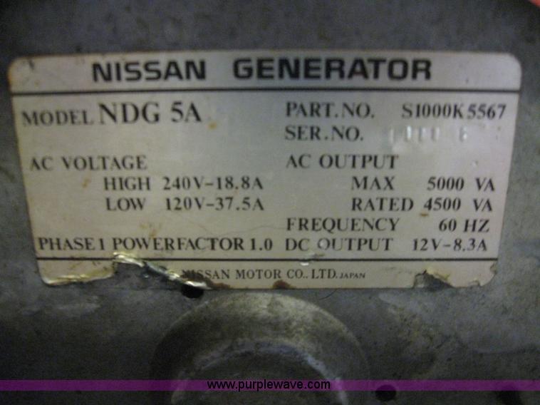 image for item 7224 Nissan generator