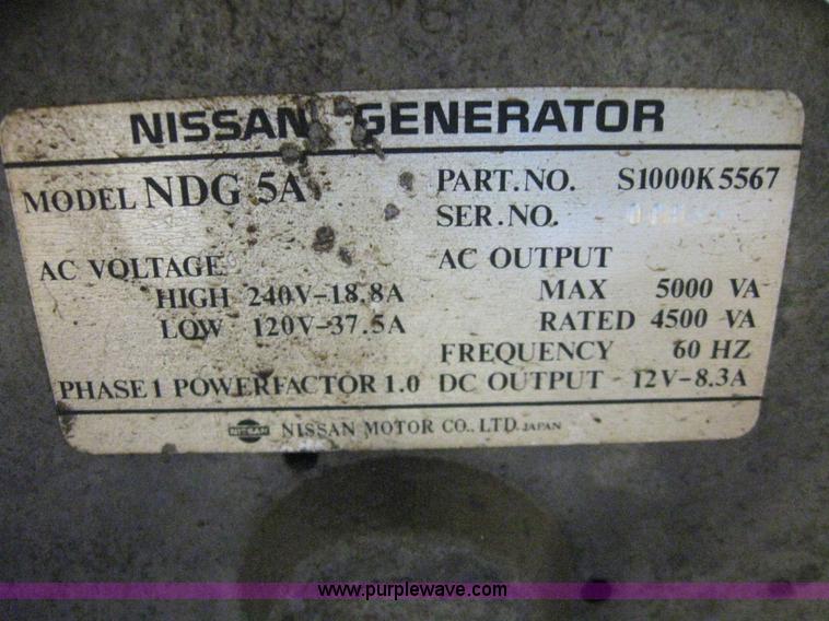 image for item 7225 Nissan generator