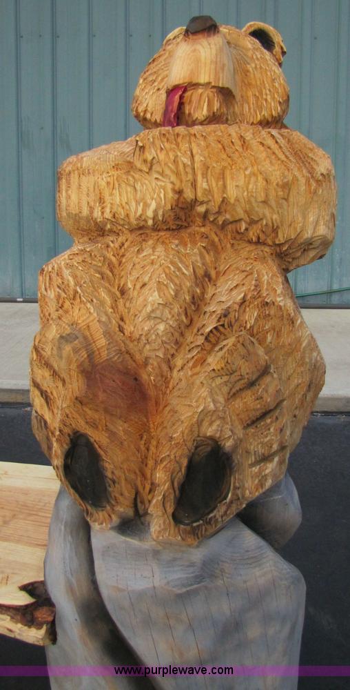 image for item 1000 Fish and bear bench chainsaw art carving