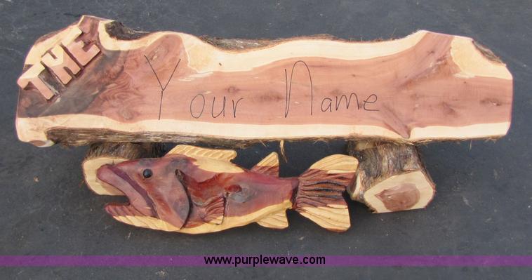 image for item 1001 Name sign chainsaw art carving