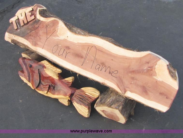 image for item 1001 Name sign chainsaw art carving