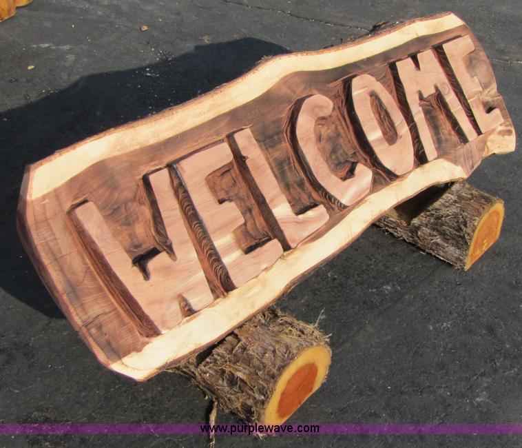 image for item 1200 Welcome sign chainsaw art carving
