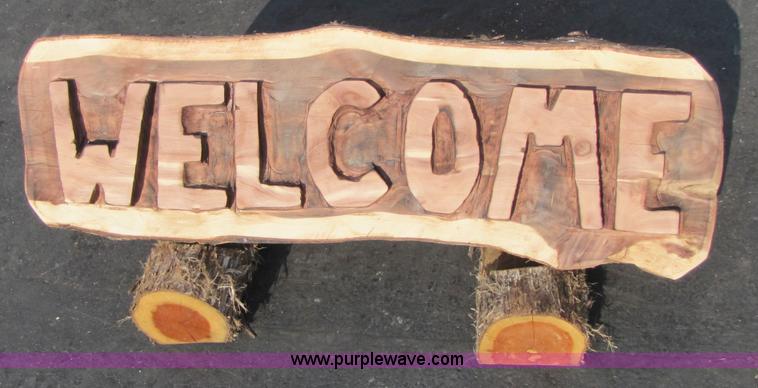 image for item 1200 Welcome sign chainsaw art carving