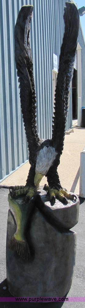 image for item 7182 Bald Eagle with fish chainsaw art carving