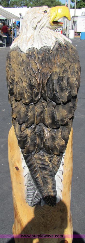 image for item 7183 Bald Eagle on tree stump chainsaw art carving
