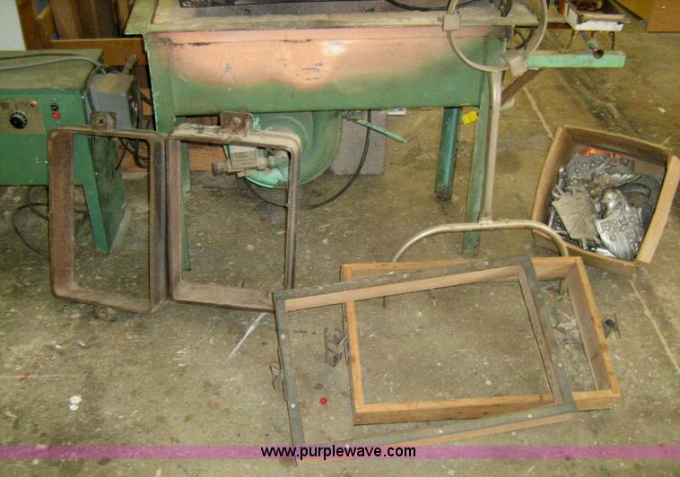 image for item 1031 Foundry and forge with cabinet containing assorted tools, gloves, and crucibles