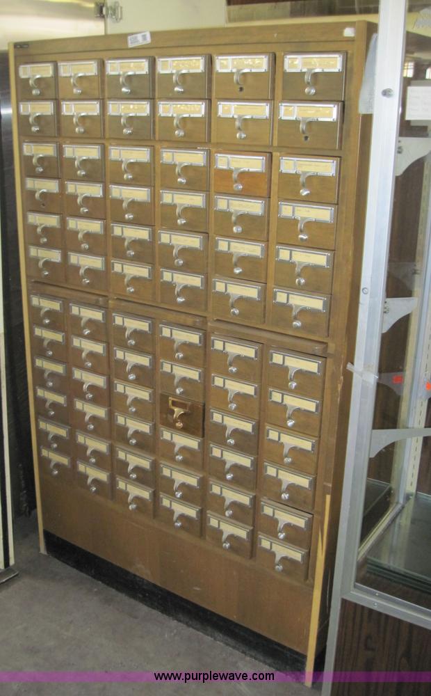 Wood card catalog in Wichita, KS Item 6598 sold Purple Wave