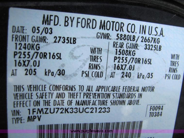 image for item 6661 2003 Ford Explorer