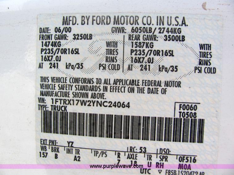 image for item 6662 2000 Ford F-150 XL