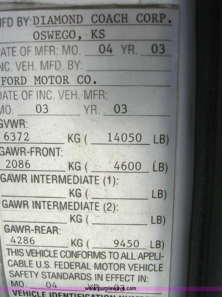 image for item 6854 2003 Ford E450 Super Duty transit bus