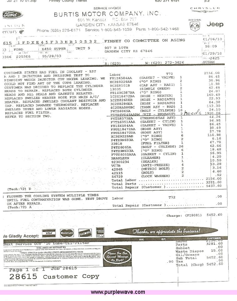 image for item 6854 2003 Ford E450 Super Duty transit bus