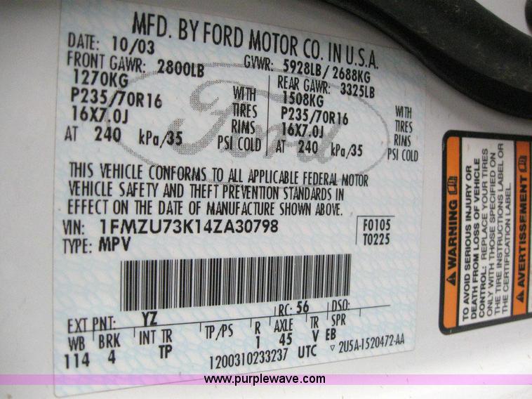 image for item 6998 2004 Ford Explorer