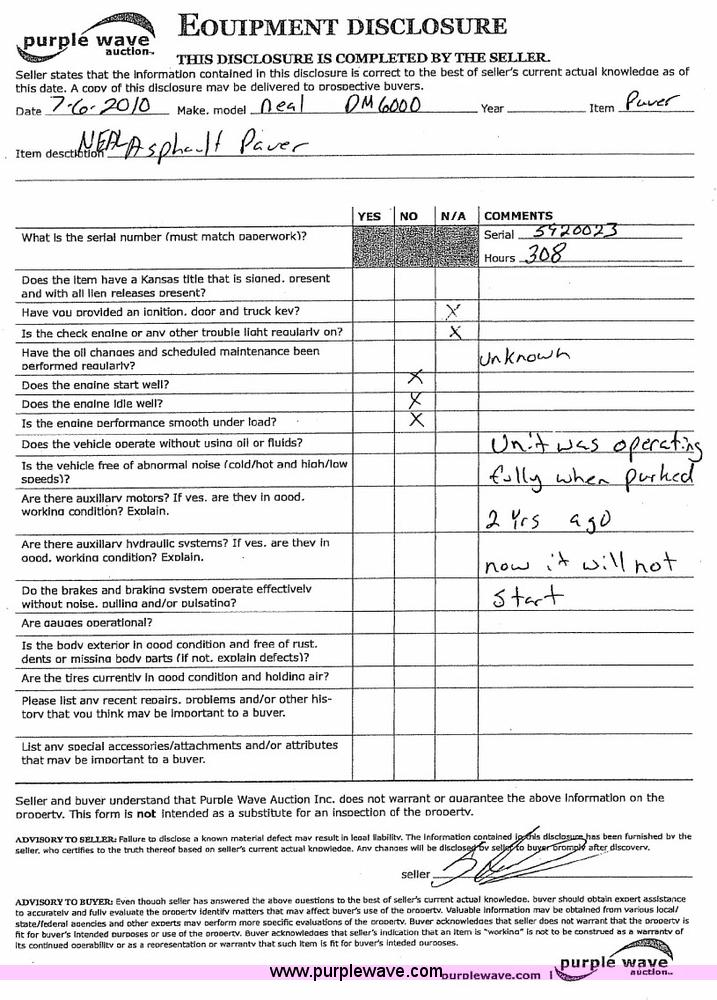 image for item 6557 Neal asphalt paving machine