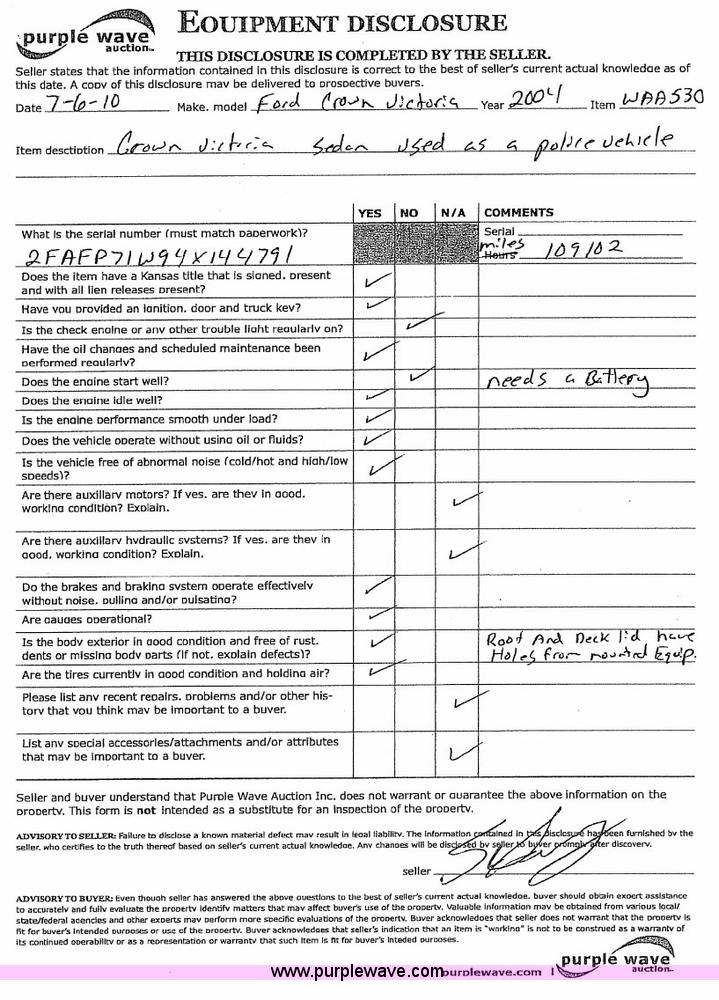 image for item 6558 2004 Ford Crown Victoria Police Interceptor