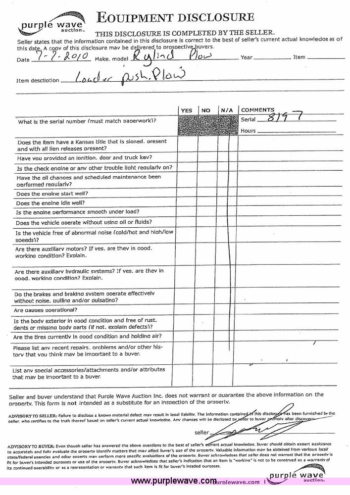 image for item 6578 Rylind loader three-way push plow