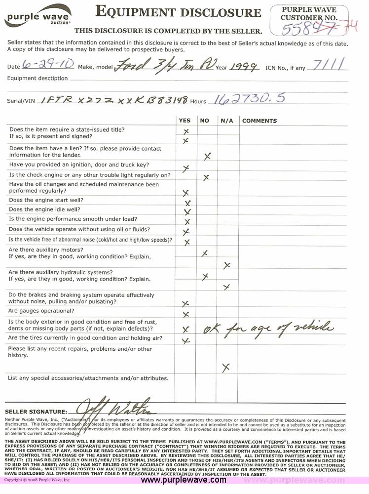 image for item 7111 1999 Ford F250 XL pickup truck