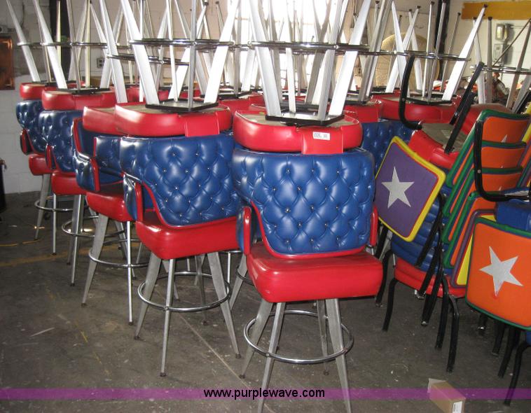 image for item 2092 (40) upholstered bar stools with backs