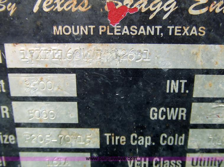 image for item 7037 1991 Texas Bragg 19'9" trailer