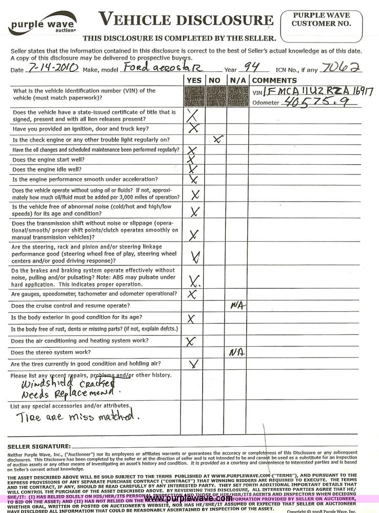 image for item 7062 1994 Ford Aerostar